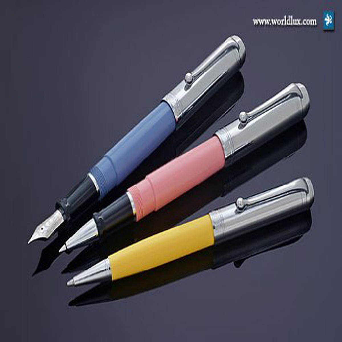 Aurora Talentum Colors Celestial Blue w/ Chrome Finish Cap Ballpoint Pen
