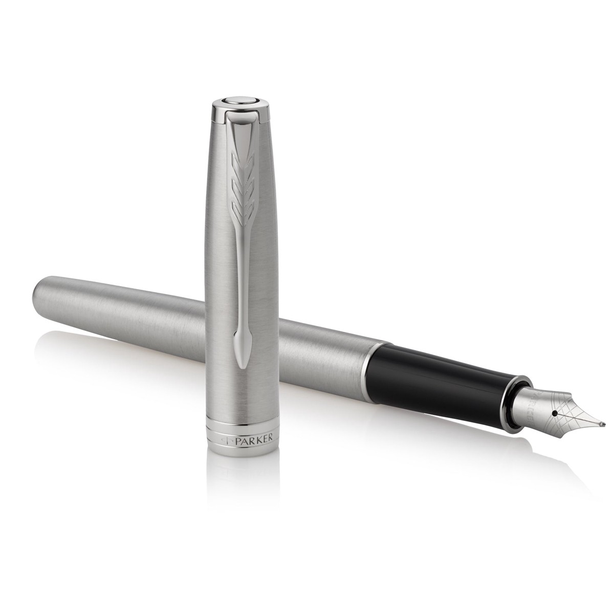Parker Sonnet Stainless Steel CT Fountain Pen with Steel Nib