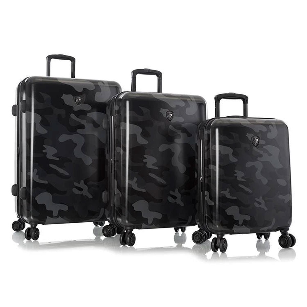 Heys Black Camo Fashion Spinner 3 Piece Set