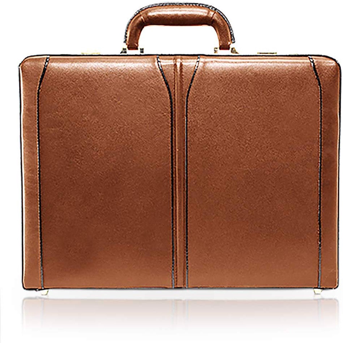 McKlein, V Series, Turner, Top Grain Cowhide Leather, Leather 4.5" Expandable Attach Briefcase, Brown (80484)