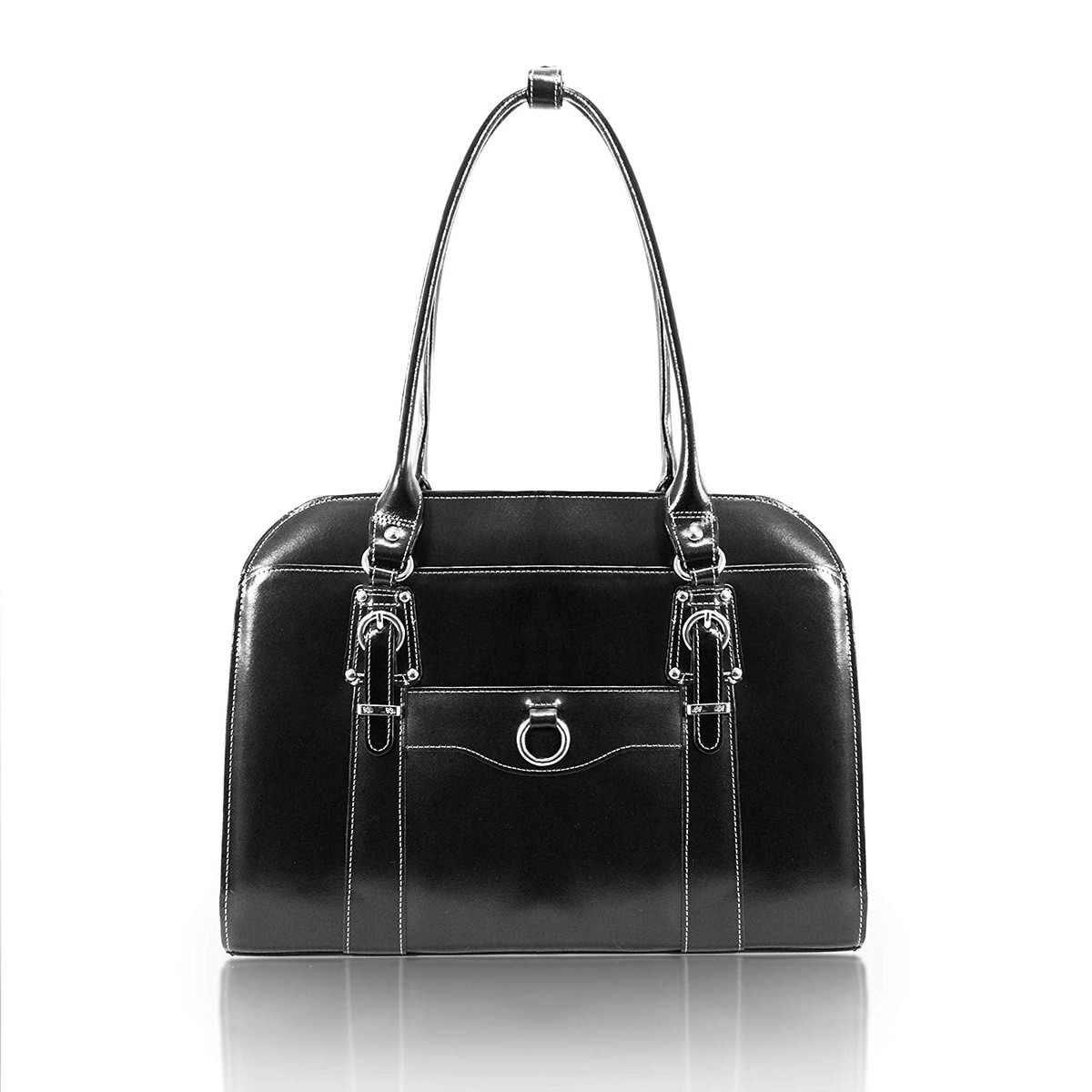 McKlein, W Series, Hillside, Top Grain Cowhide Leather, 14" Leather Ladies' Laptop Briefcase, Black (96525)