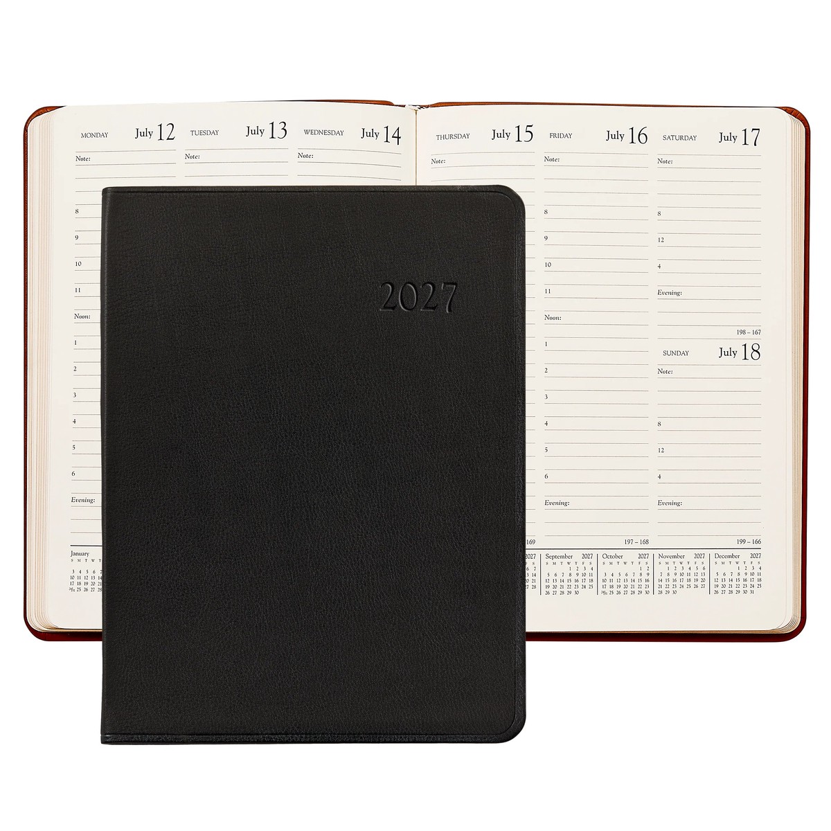 Graphic Image 2027 Desk Diary Traditional Leather