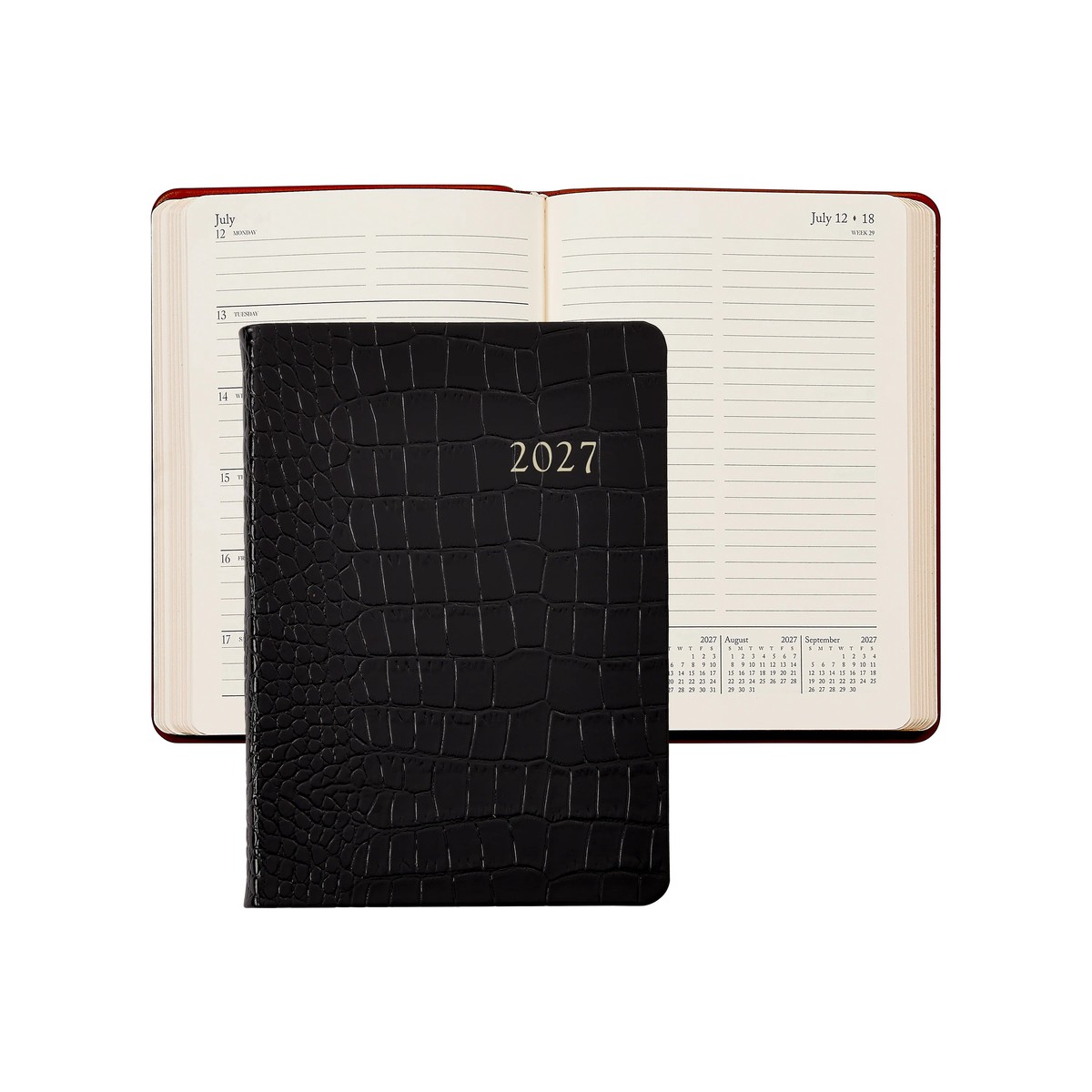 Graphic Image 2027 Weekly Notebook Embossed Croc Leather