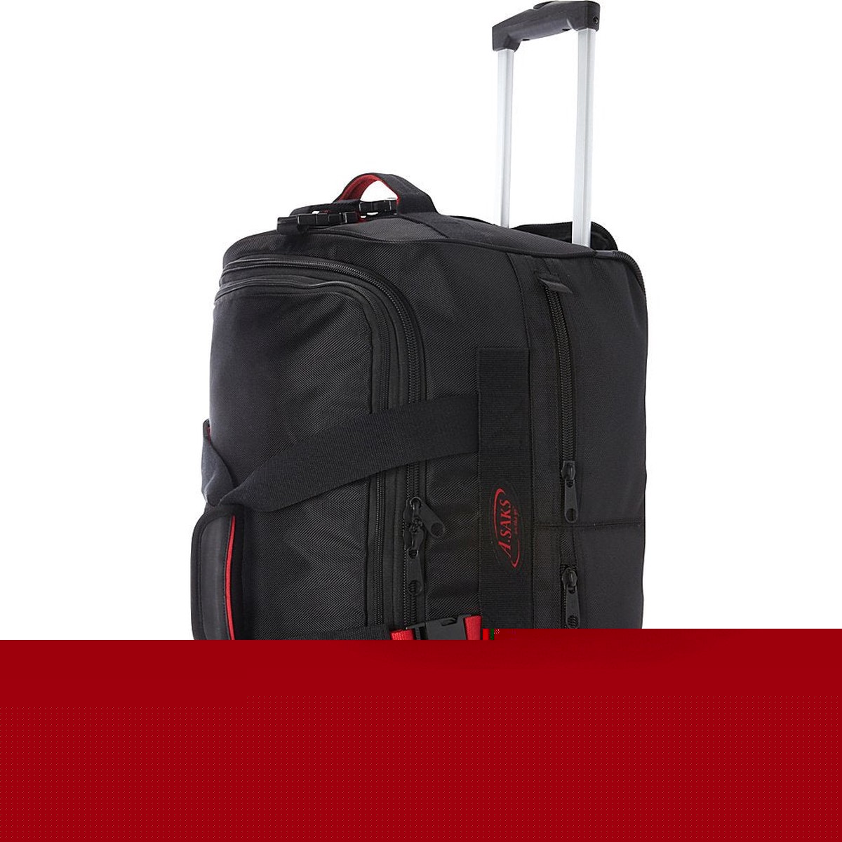 A.SAKS Rolling Trolley Duffel Bag 20-Inch Carry-On, Expandable with 2-Wheels and Telescoping Handle