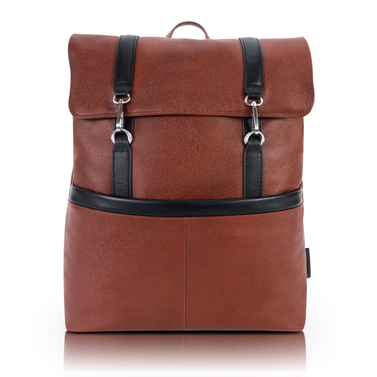 McKlein USA Element 17" Leather Two-Tone Flap-Over Laptop & Tablet Backpack