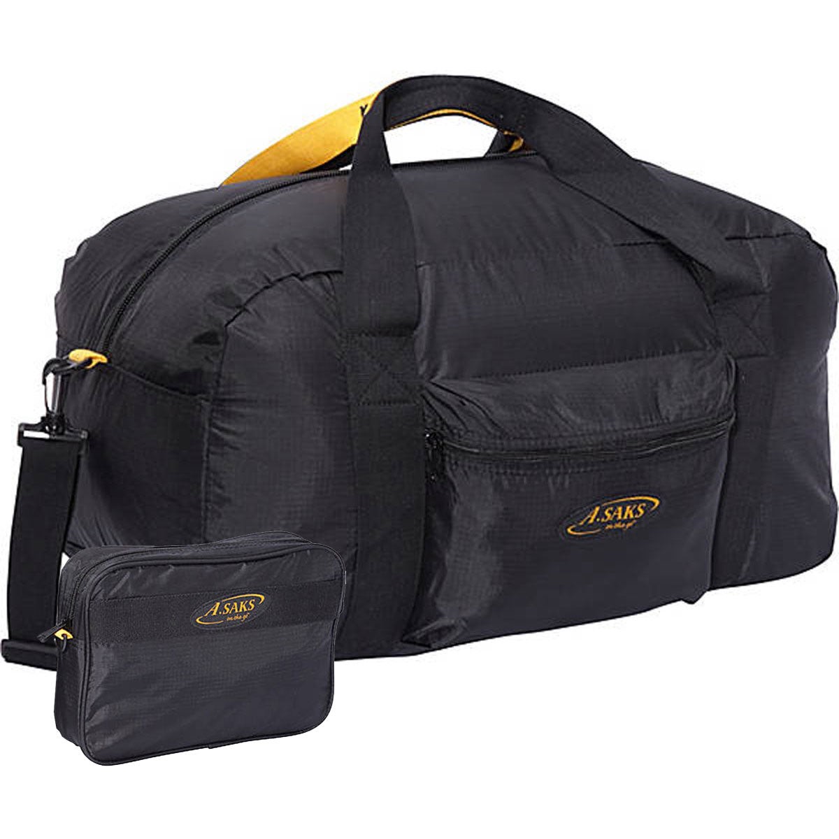 A.SAKS 22 Expandable Carry On Duffel Bag w/Pouch