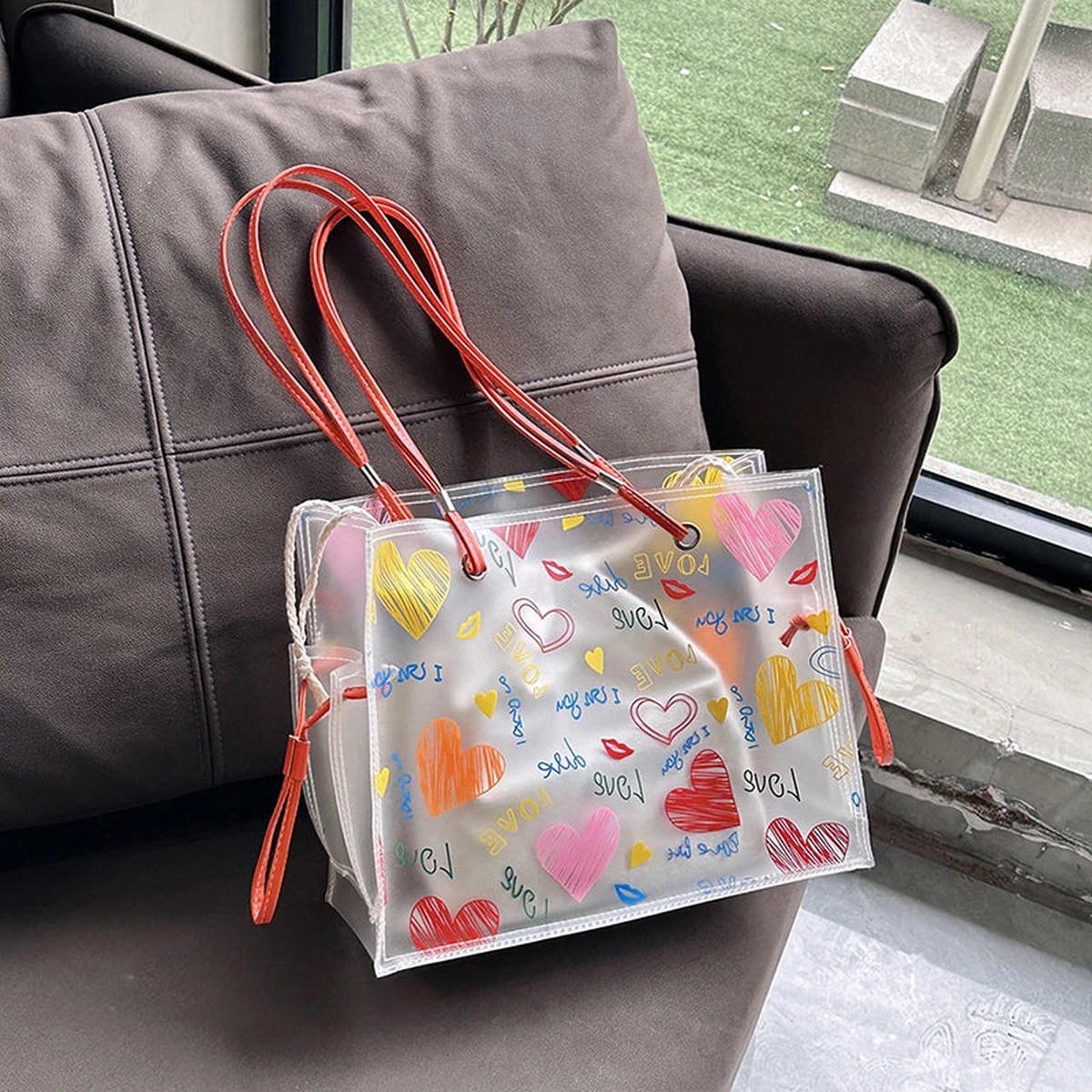 2-in-1 PVC Shoulder Bag Set for Summer
