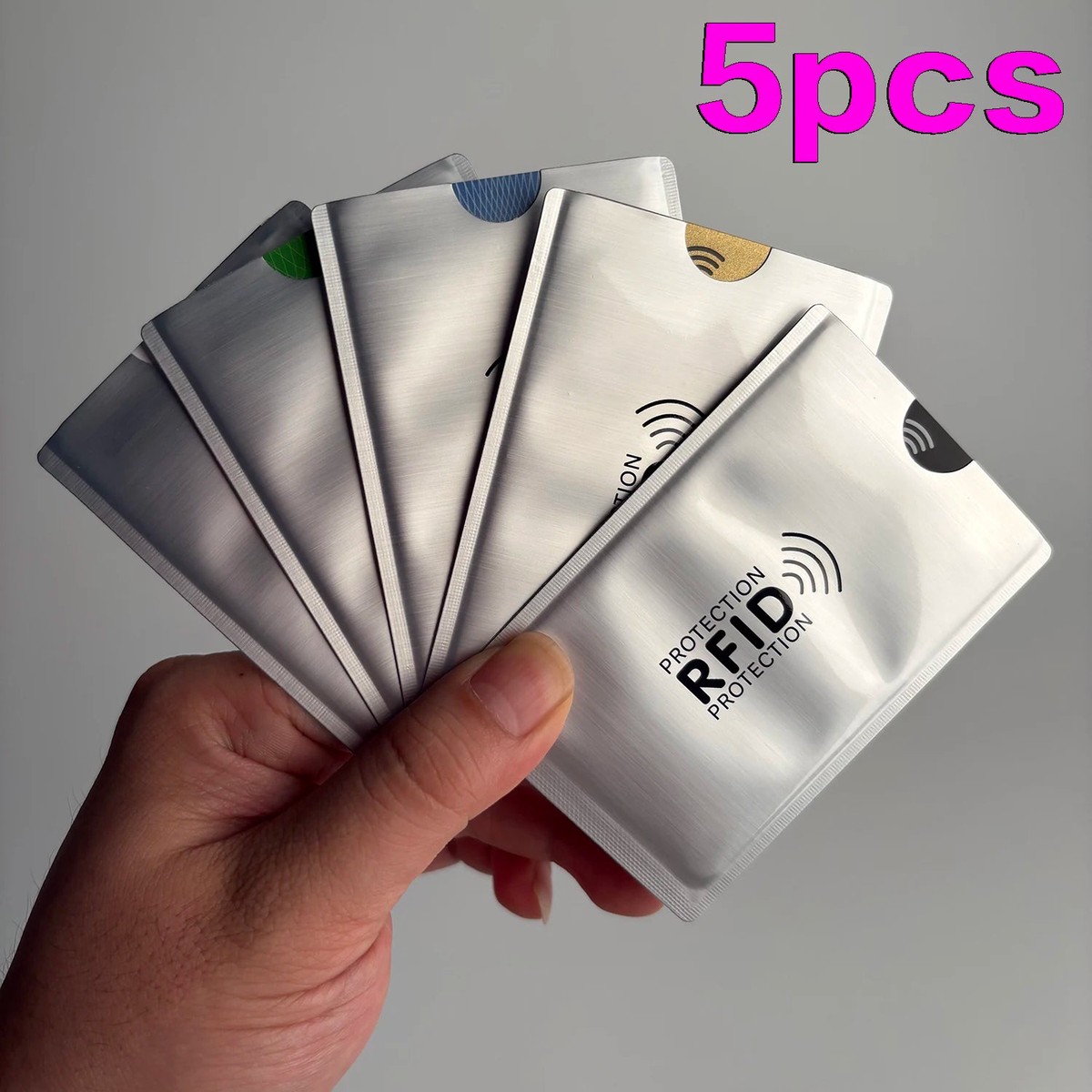 5-Pack Geometric RFID Blocking Card Sleeves