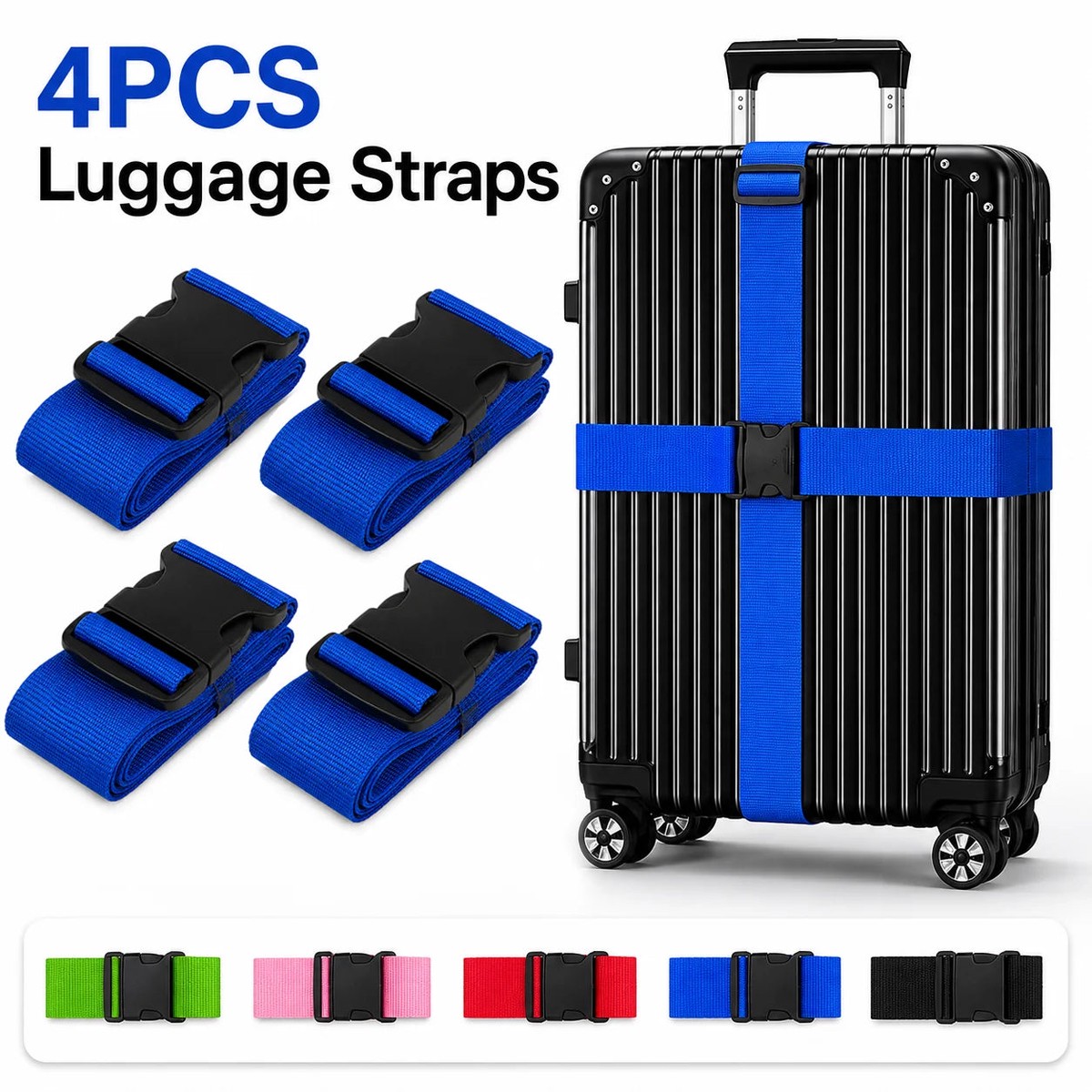 Adjustable Luggage Straps for Suitcases