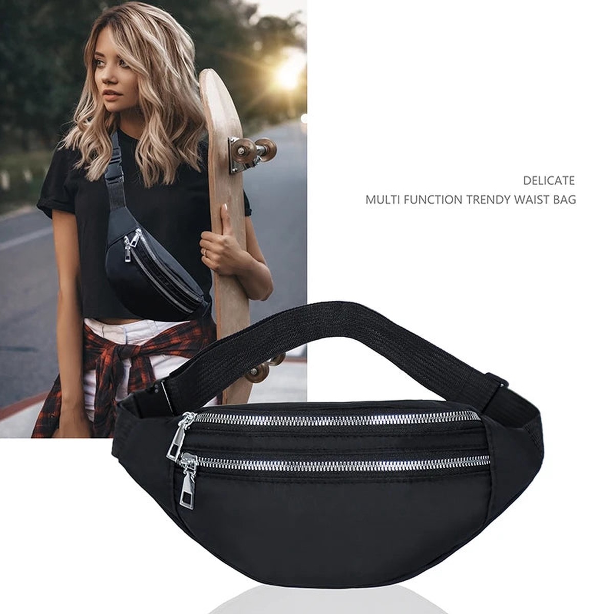 Adjustable Nylon Crossbody Sling Bag
