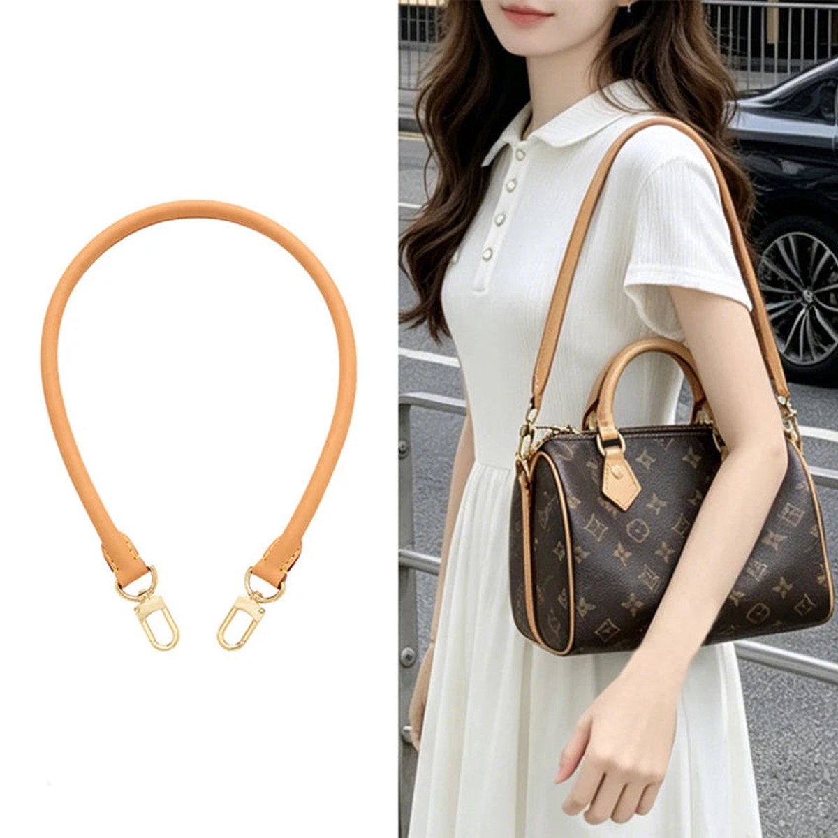 Adjustable Synthetic Leather Bag Strap