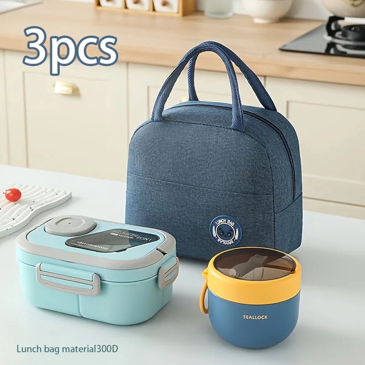 3-Piece Insulated Lunch Set for Meals and Snacks