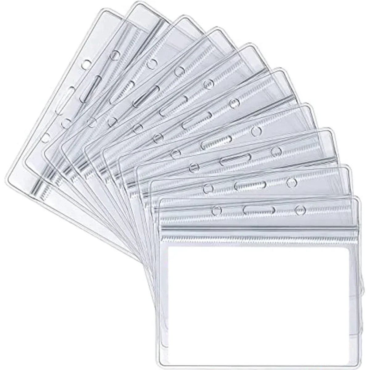 5-Pack Transparent Vinyl ID Card Holder Sleeve