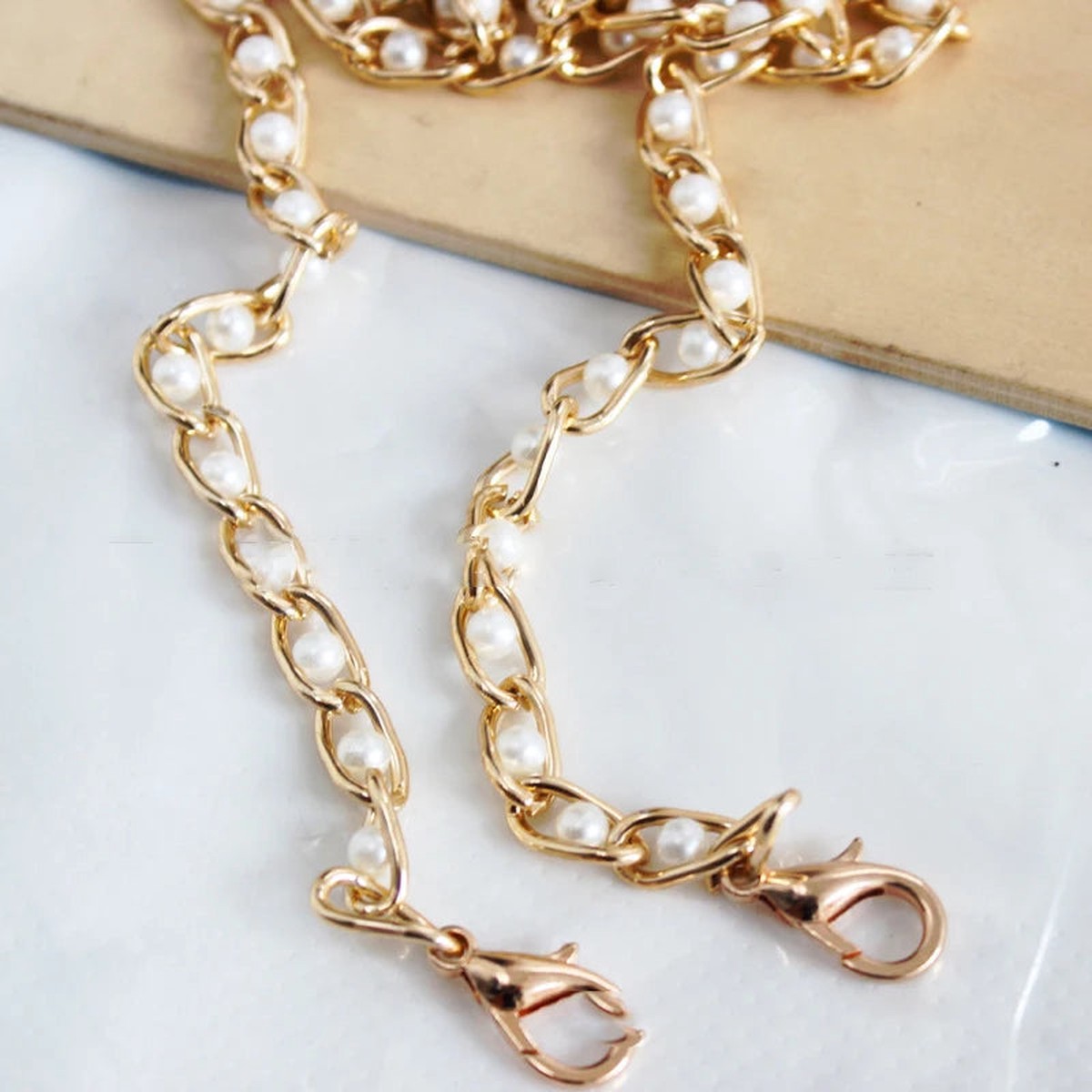 Adjustable Pearl Bag Chain Strap