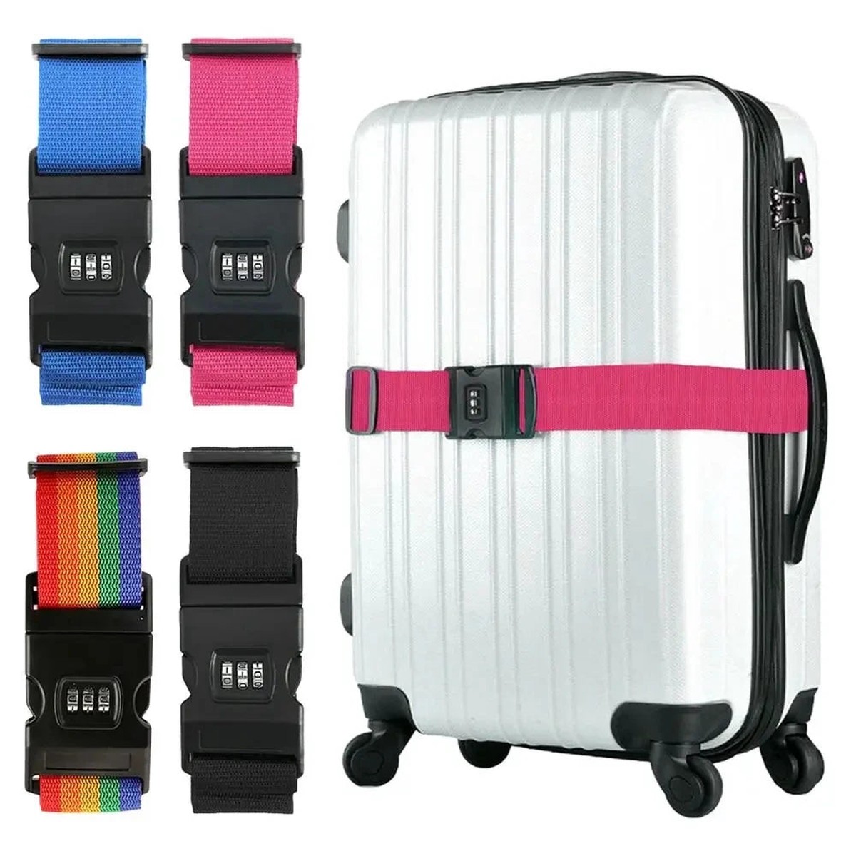 Adjustable Luggage Security Straps for Travel