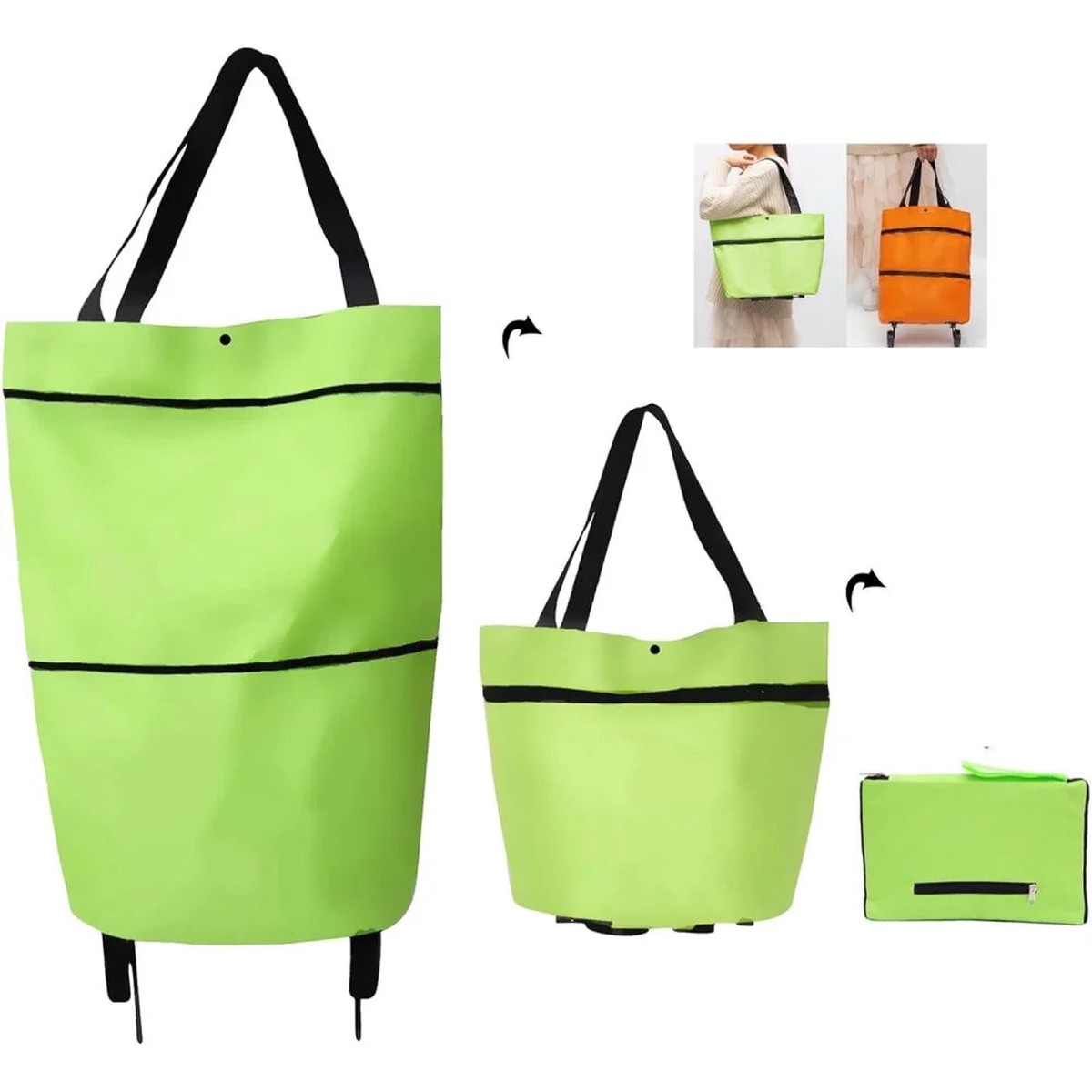 2-in-1 Foldable Shopping Cart and Handbag