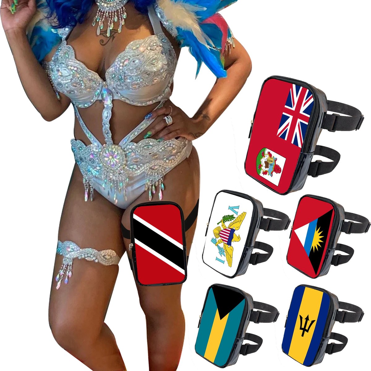 Adjustable PU Waist Pouch for Carnival & Festival Wear