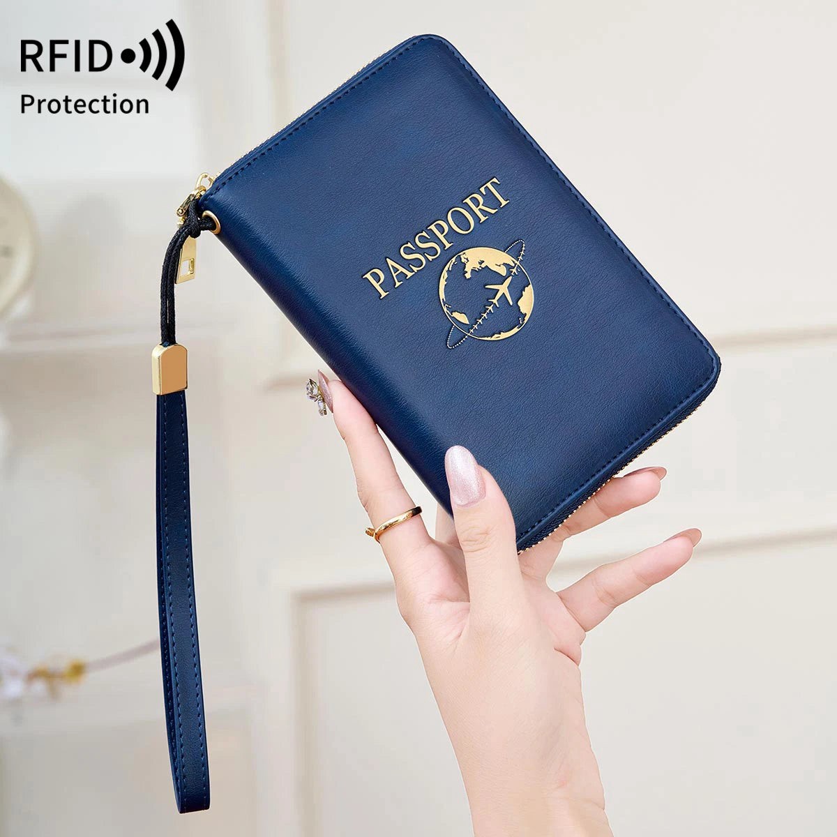 RFID Blocking Travel Wallet with Wrist Strap